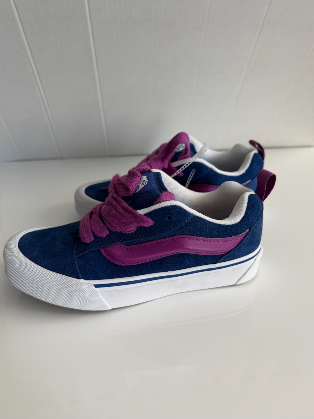 Vans Off The Wall Low Top Lace-Up Sneakers Blue Purple White Rubber Sole